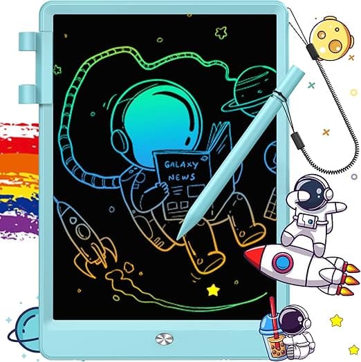 FLUESTON LCD Writing Tablet Doodle Board, Toys for 3 4 5 6 7 8 Year Old Girls Boys, Pad for Kids, 10 Inch Colorful Electronic Board Drawing Tablet Gifts for Toddler Educational Learning Travel